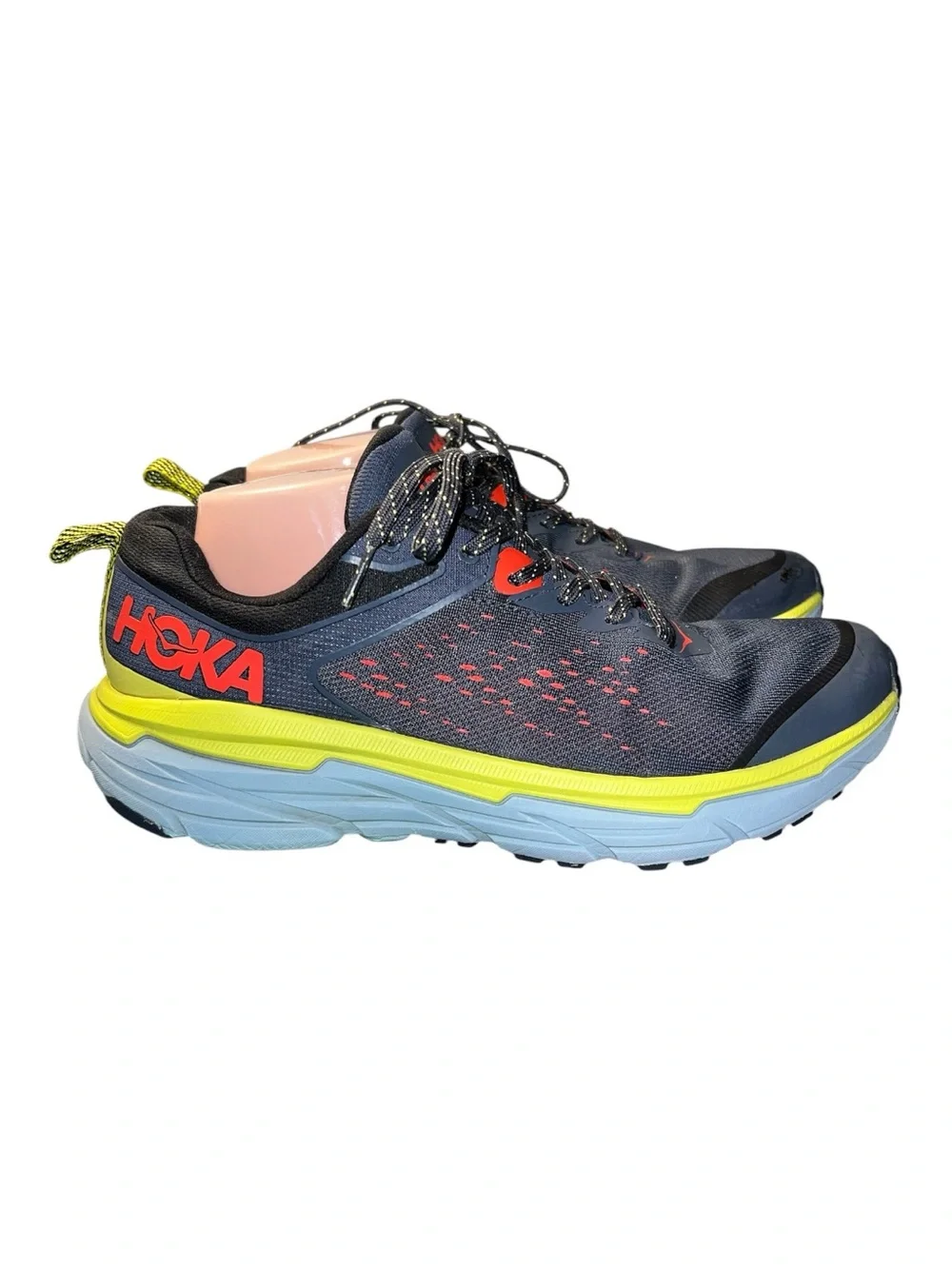 Hoka One One Black and Coral Trail Running Shoes